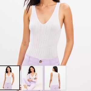 Loft ribbed v-neck sweater tank top